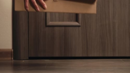 Food and Goods Delivery Box Contactless Online Shopping Volunteer Courier Delivers Parcel a to Door