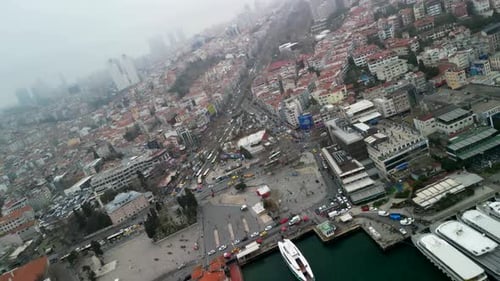 Istanbul Besiktas Square camera rolling shot