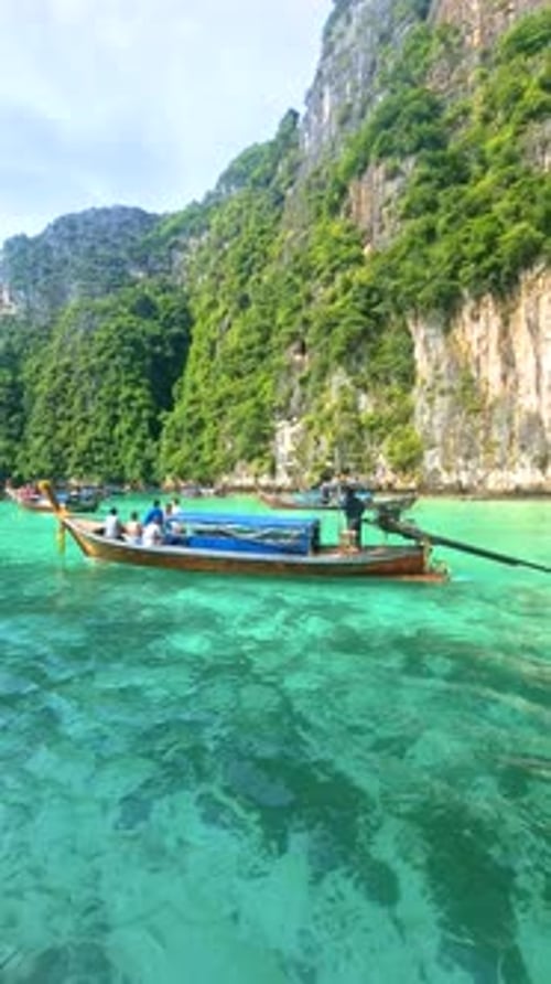 Longtail Boats at the Lagoon of Koh Phi Phi Thailand Pileh Lagoon Thailand Koh Phi Phi
