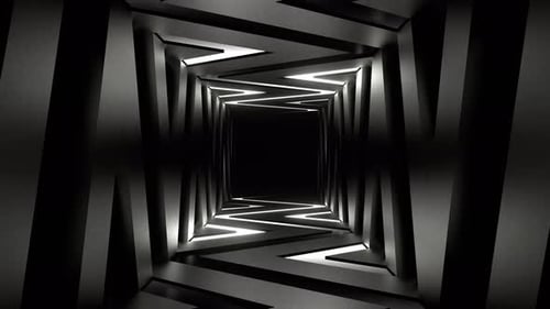 White Neon Curve Lines Corridor Background Vj Loop In 4K