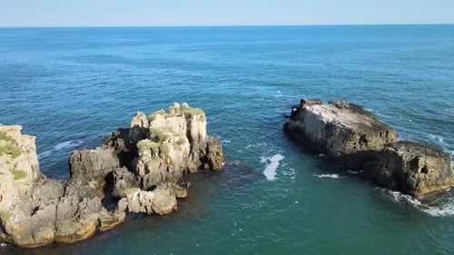 aerial coastline sea