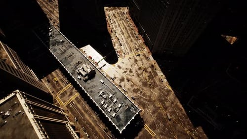 A Busy City Parking Lot Seen From Above