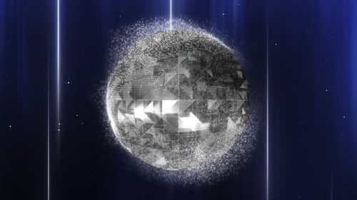 Techno Blue Broadcast Sphere Loop Background