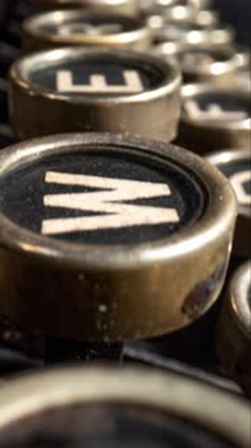 Close Up of Vintage Typewriter Keys