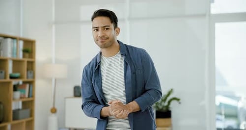 Presentation, speaker and business man in office for seminar, webinar and meeting at workplace