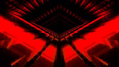 Red Cubic Tunnel With Neon Movement Background Vj Loop In 4K