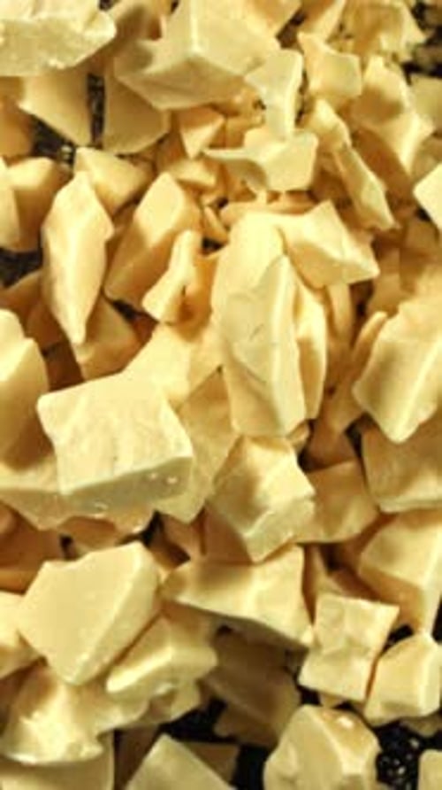 Super Slow Motion Pieces of White Chocolate Filmed on a Highspeed Camera at 1000 Fps