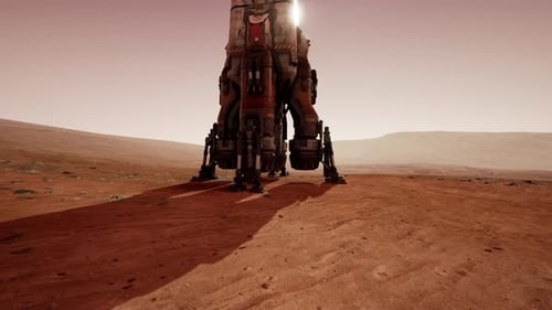 Martian Base Exploration with a Landing Craft on the Red Planets Surface