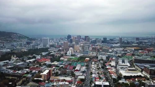Expansive Urban Landscape Aerial View on Cloudy Day