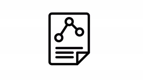 Animated Document Icon with Data and Information Visualizations