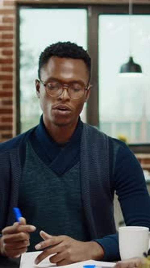 Business Meeting in Stylish Urban Office