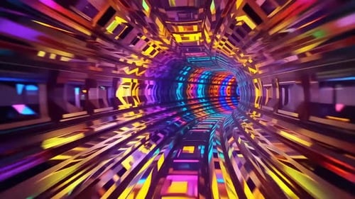 Boucle de tunnel de vitesse Sci-Fi Warp abstraite colorée