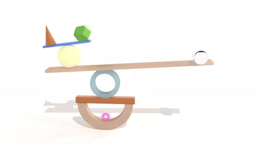 3d Balance Simply Shape Motion Graphic Equilibrium Still Life Installation Intro Able to Loop