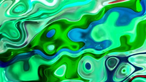 Abstract Fluid Green and Blue Liquid Motion Background