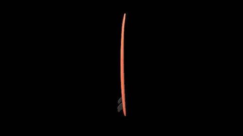 Sleek Orange Surfboard on Black Background