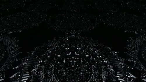 Dark Intricate Metallic Geometric Looping Background Pattern