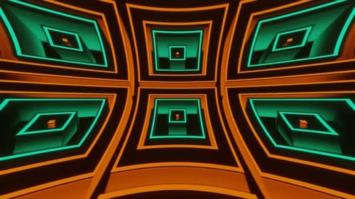 Turquoise And Orange Hypnotic Abstract Movement Background Vj Loop In HD