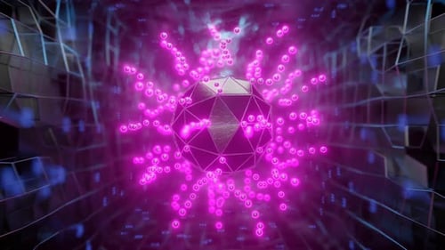 Rotation d'une figure abstraite à partir de boules roses. Des cadres d'animation fluides pour votre événement,