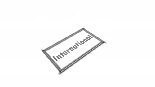 International stamp seal text animation on white background. vd_1650