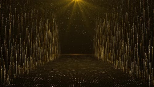 Golden Particle Light Tunnel Stage Background Animation