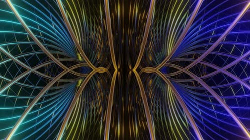 Pulsating Blue Yellow Futuristic Multicolor Psychedelic Hypnotic VJ Seamless Loop