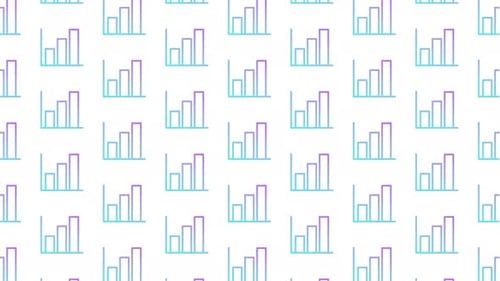 Bar Chart Growth White Animated Loop Background 4K