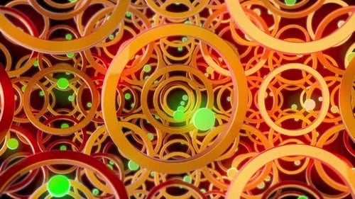 Dynamic Abstract Rings and Glowing Orbs Tunnel Background Loop