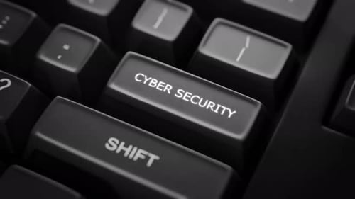 Cyber Security Key Press on a Modern Computer Keyboard