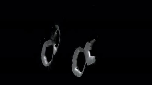 Impact Collection: Side angle view of four big gunshot fired on black metal