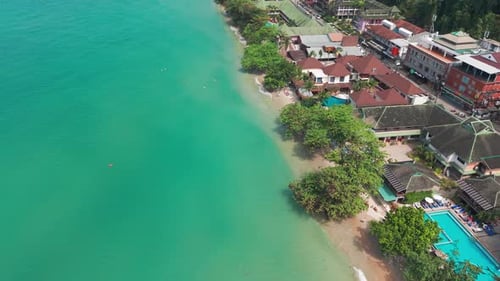 Koh Chang Island Thailand Turquoise Water and White Sand Beach Meeting Lush Tropical Vegetation