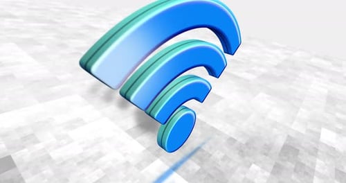WiFi wireless mobile communication 3d symbol loop seamless