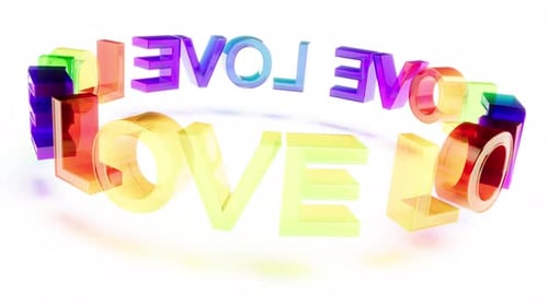 Glass Rainbow Vivid Color Text Love Round Endless