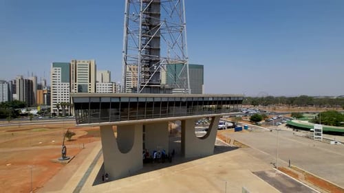 Torre de televisão em Brasília, no Distrito Federal, Brasil.