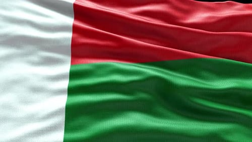 Realistic Waving Flag of Madagascar Loop Animation