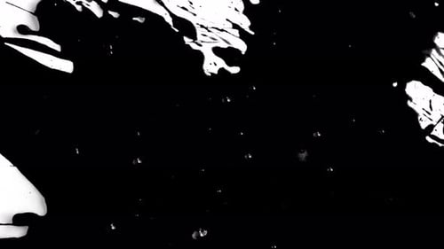 Hison Collection: A close-up of ink splattering on paper from the bottom right corner shot in 4k