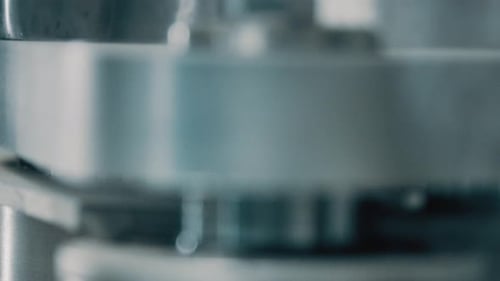 Close Up of Industrial Pill Press Machine