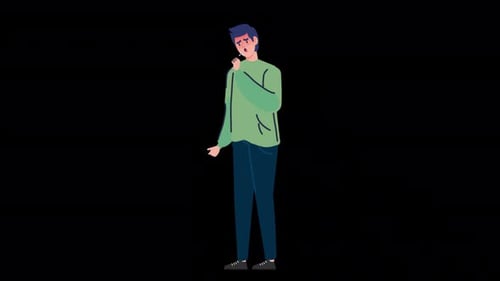 A Sick Man Has The Flu And Coughs Alpha Channel 4K