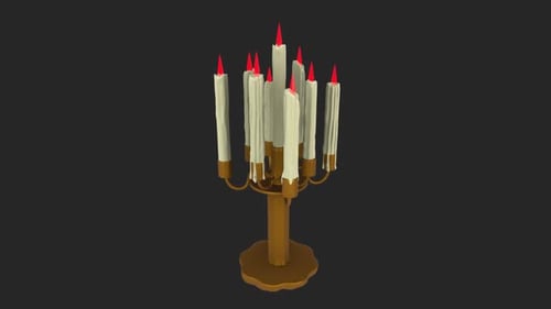 Candle 3d object rotating loop
