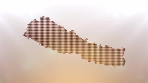 Pixelated Map of Nepal Reveal with Glowing Digital Effect