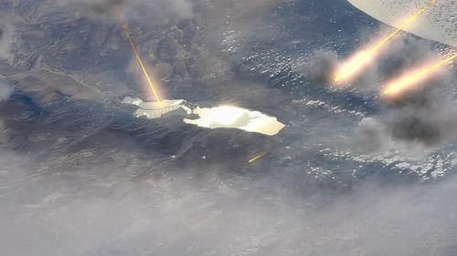 Meteors or missiles above Dead Sea Israel