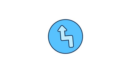 Animated Flat Design Upward Zig-Zag Arrow Icon