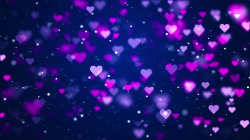 Floating Glowing Hearts Background for Romantic Videos