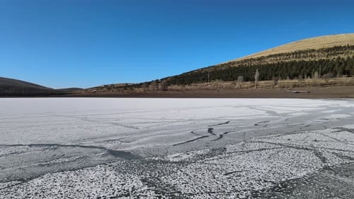 gefrorener See aus der Luft