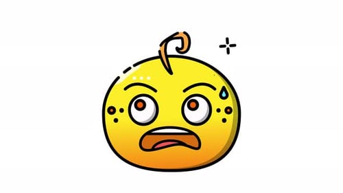 Worried Yellow Cartoon Character Loop Animation