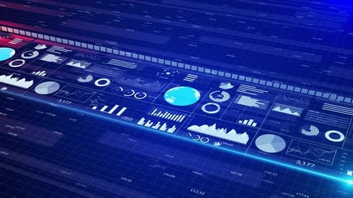 Futuristic Digital Data Dashboard with Animated Infographics