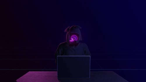 Hacker pronto para um ataque hackeado