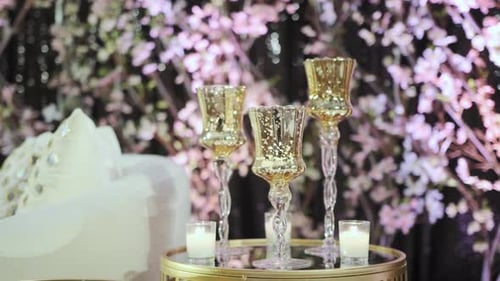 A Large Hall for Celebrations Interior of a Wedding Hall Wedding Decoration Elements Decoration