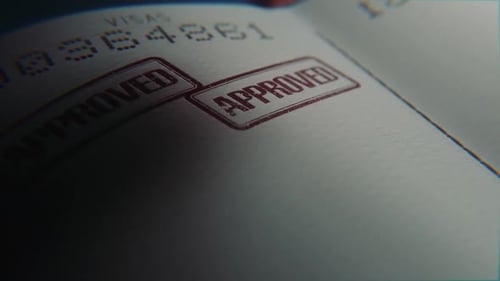 Animated Approved Passport Stamps for Travel Documentation