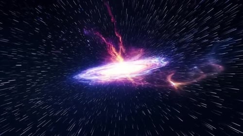 Flying Through Abstract Cosmic Galaxy and Starfield Animation