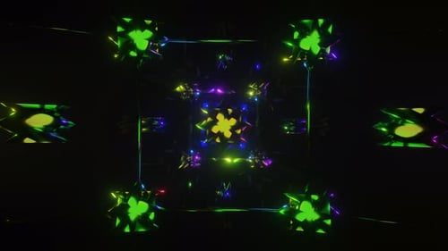 Abstract Cross Shape Neon Multicolor Psychedelic Hypnotic VJ Seamless Loop Background